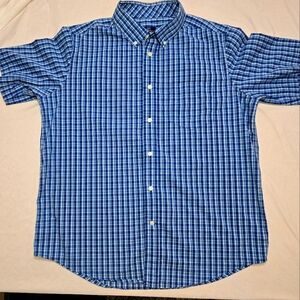 George Blue Casual Button Down Shirt with Plaid Pattern